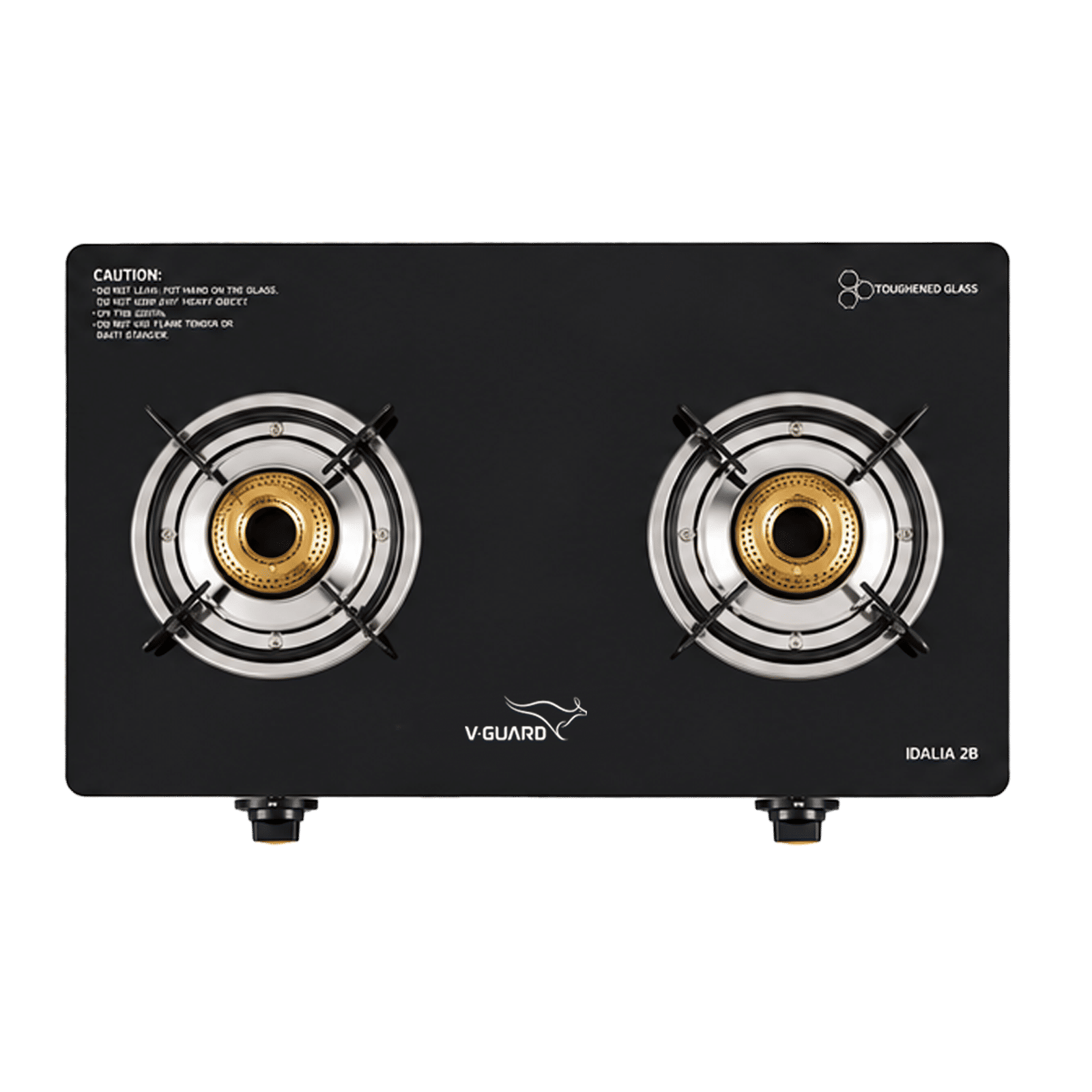 Buy V-GUARD IDALIA 2B Toughened Glass Top 2 Burner Manual Gas